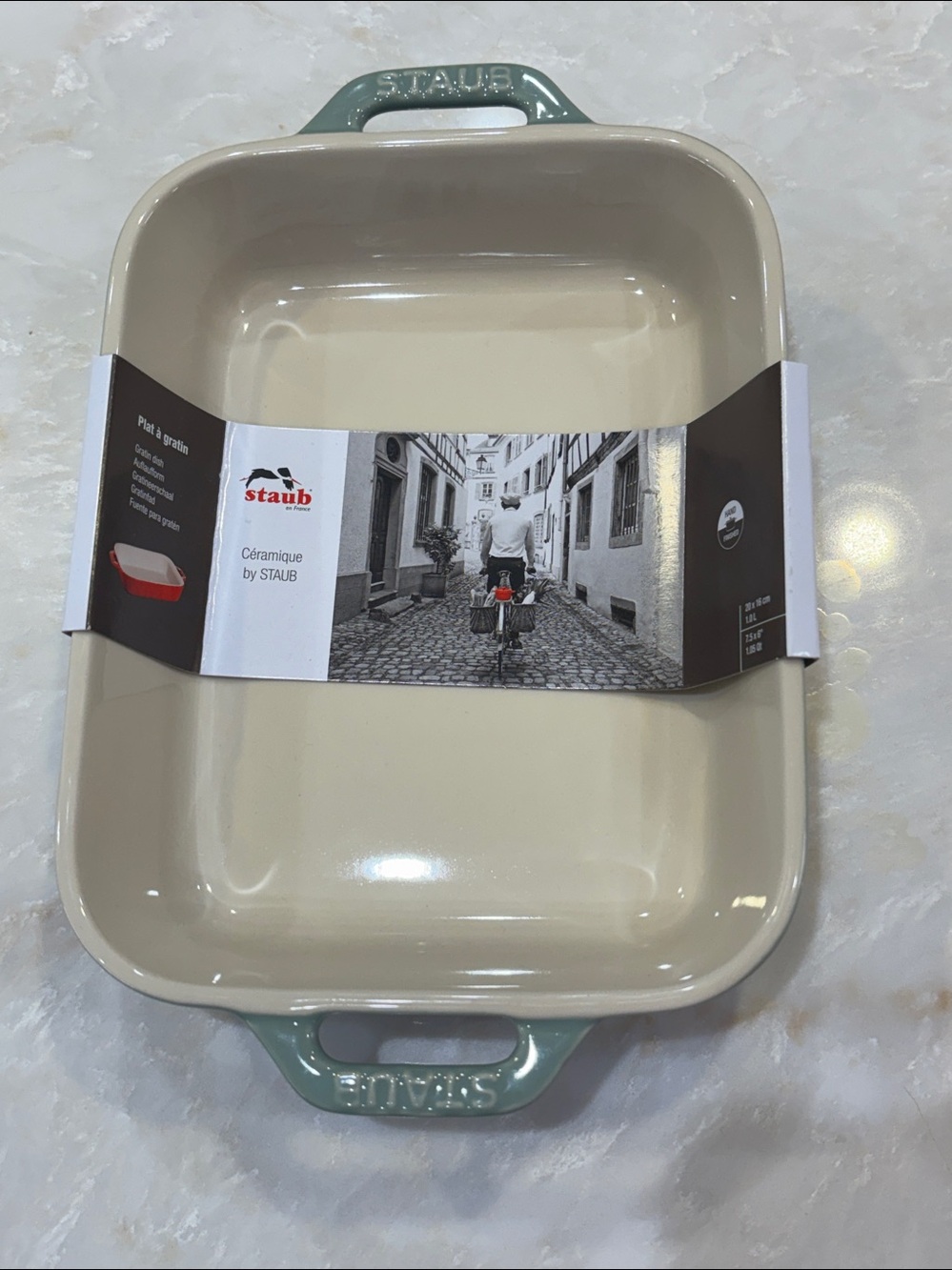 NWT Staub eucalyptus green small baking dish